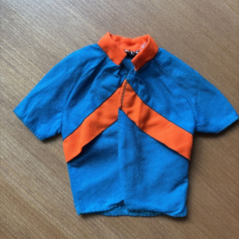 Talking Ken Doll Shirt Blue Orange Mattel Barbie Clothes Vintage 1969